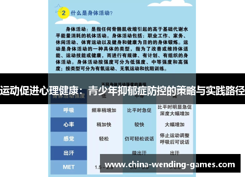 运动促进心理健康：青少年抑郁症防控的策略与实践路径