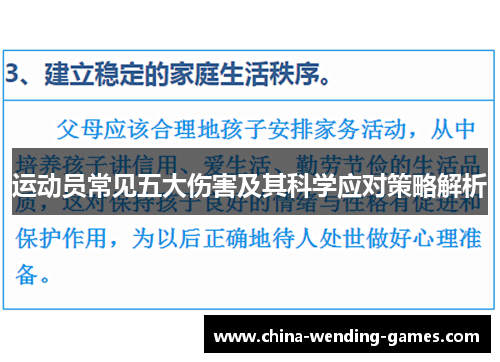 运动员常见五大伤害及其科学应对策略解析